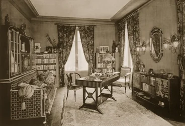 Lounge entworfen von P. Lahalle und G. Levard, Platte 21 aus Ensembles Choisis, veröffentlicht 1930